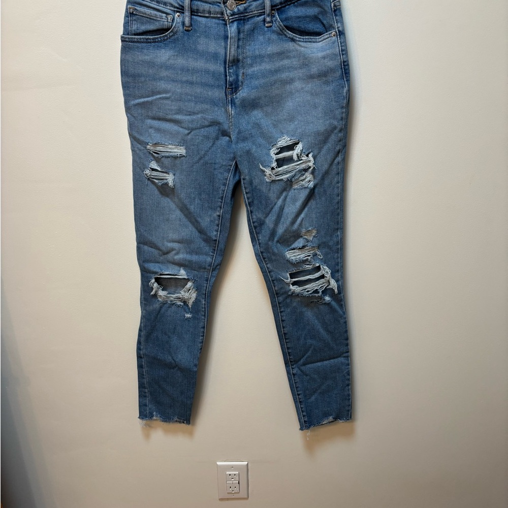 Levi's Blue Skinny Jeans with Distressed Details
